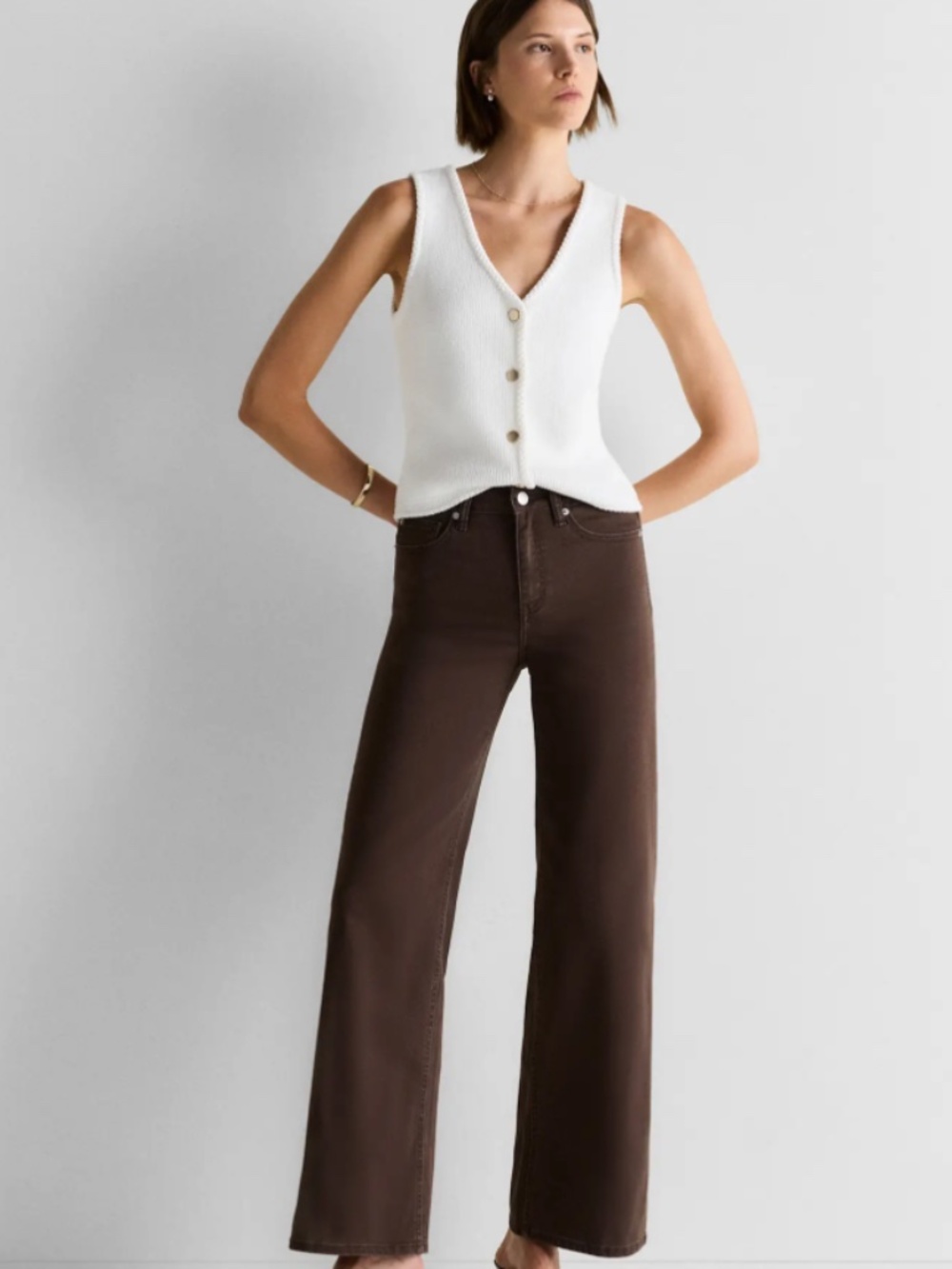 QUINCE Bella Stretch Wide Leg Jeans Size 27 - Picture 3 of 14
